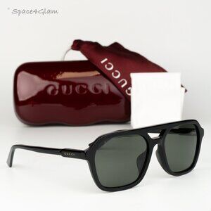 Gucci Women Sunglasses Black Grey Pilot GG1823SA 001 NEW AUTHENTIC